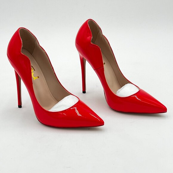 FSJ Women's Classic Pointed Toe Stiletto Pumps – Starry Slip-On High Heels For Party & Dress (Sizes 4-15 US)